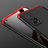 GKK 360 Capa de proteção frontal e traseira capa de corpo inteiro Xiaomi Mi 10T Pro  -  Xiaomi Mi 10T preto-vermelho