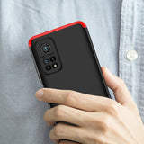 GKK 360 Capa de proteção frontal e traseira capa de corpo inteiro Xiaomi Mi 10T Pro  -  Xiaomi Mi 10T preto-vermelho