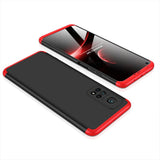 GKK 360 Capa de proteção frontal e traseira capa de corpo inteiro Xiaomi Mi 10T Pro  -  Xiaomi Mi 10T preto-vermelho