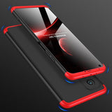 GKK 360 Capa de proteção frontal e traseira capa de corpo inteiro Xiaomi Mi 10T Pro  -  Xiaomi Mi 10T preto-vermelho