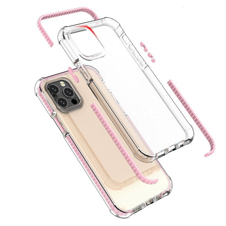 Capa protetora resistente em gel TPU transparente Spring Armor com moldura colorida para iPhone 12 Pro  -  iPhone 12 preto