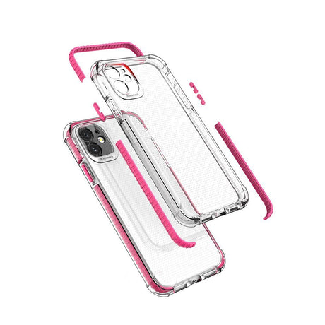 Capa protetora resistente em gel TPU transparente Spring Armor com moldura colorida para iPhone 11 preto