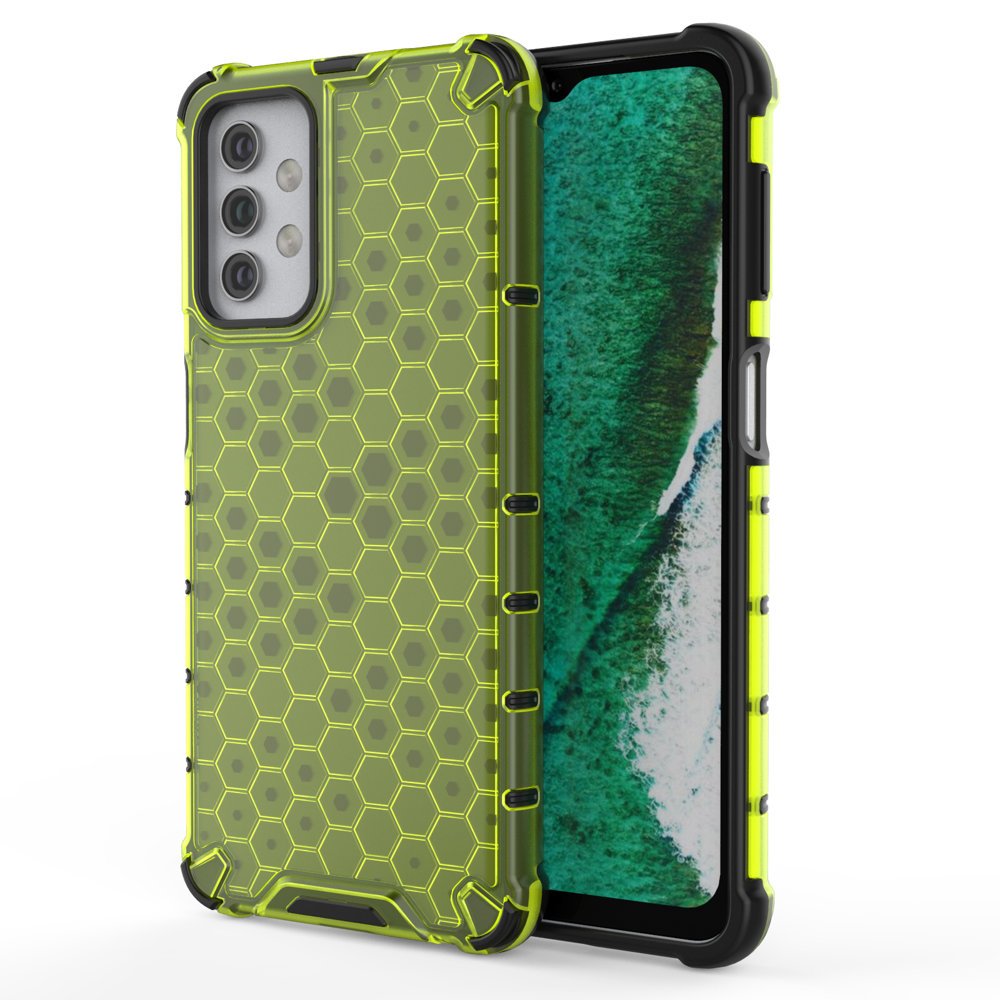 Capa de armadura de favo de mel com pára-choque de TPU para Samsung Galaxy A32 5G verde