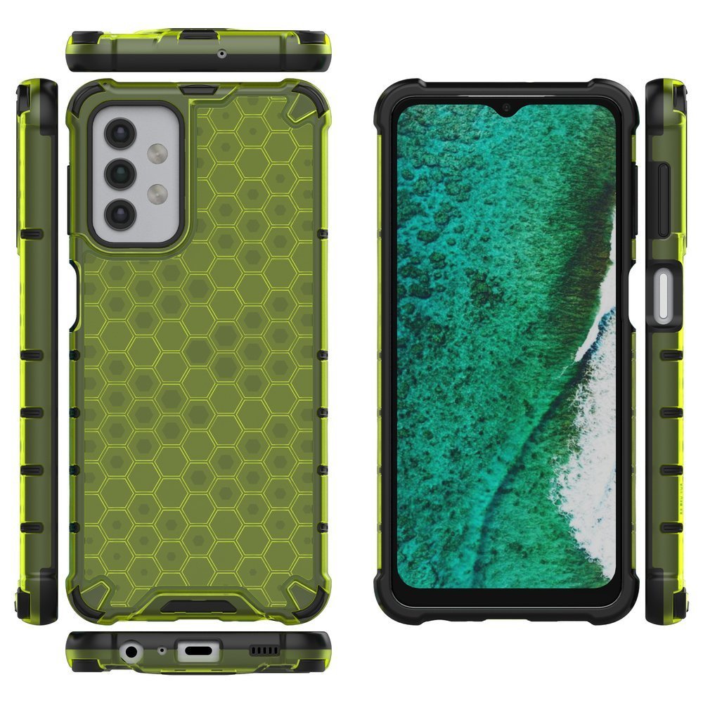 Capa de armadura de favo de mel com pára-choque de TPU para Samsung Galaxy A32 5G verde