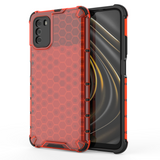 Capa de armadura em caixa de favo de mel com pára-choque de TPU para Xiaomi Poco M3  -  Xiaomi Redmi 9T vermelho