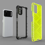 Capa de armadura em caixa de favo de mel com pára-choque de TPU para Xiaomi Poco M3  -  Xiaomi Redmi 9T transparente