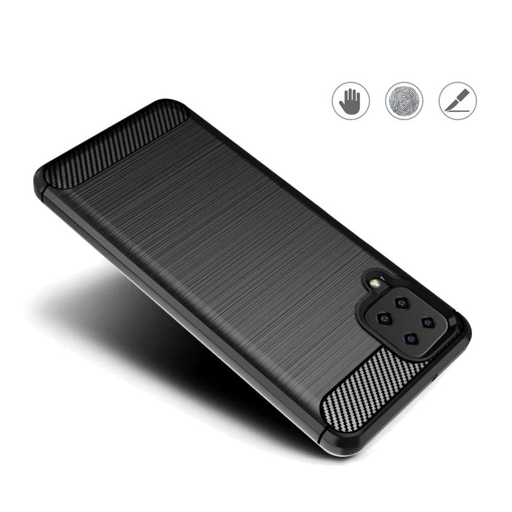 Capa carbono Capa flexível de TPU para Samsung Galaxy A12  -  Galaxy M12 preta