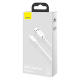 Conjunto de cabos de dados Baseus Simple Wisdom (2 unidades) USB - micro USB 21 A 15 m branco (TZCAMZJ-02)