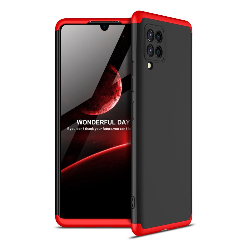 GKK 360 Capa de proteção frontal e traseira capa de corpo inteiro Samsung Galaxy A42 5G preto-vermelho