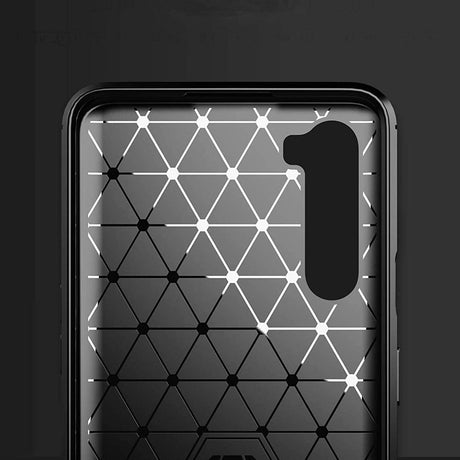 Capa carbono Capa flexível TPU para Oppo Reno3  -  A91  -  F15 preta