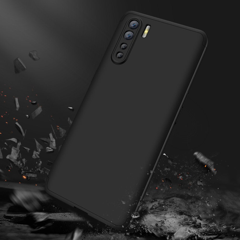 GKK 360 Capa de proteção frontal e traseira capa de corpo inteiro Oppo Reno3  -  A91  -  F15 preto