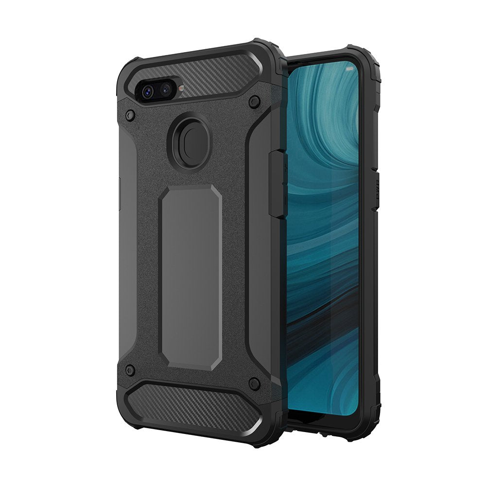 Hybrid Armor Case Capa resistente e resistente para Oppo A12  -  A5s  -  A7 preto