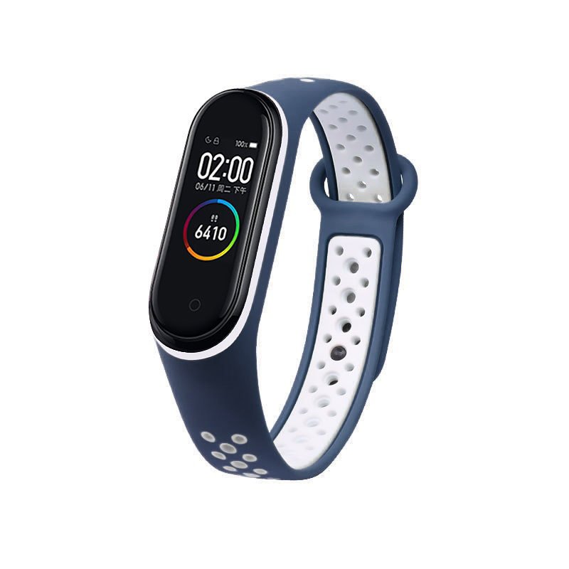 Correia de banda de reposição para Xiaomi Mi Band 5 Dots branco marinho