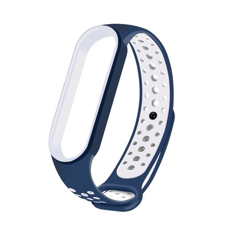 Correia de banda de reposição para Xiaomi Mi Band 5 Dots branco marinho