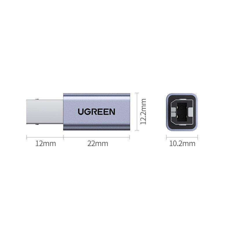 Ugreen USB Tipo-C - adaptador USB tipo B cinza (US382)