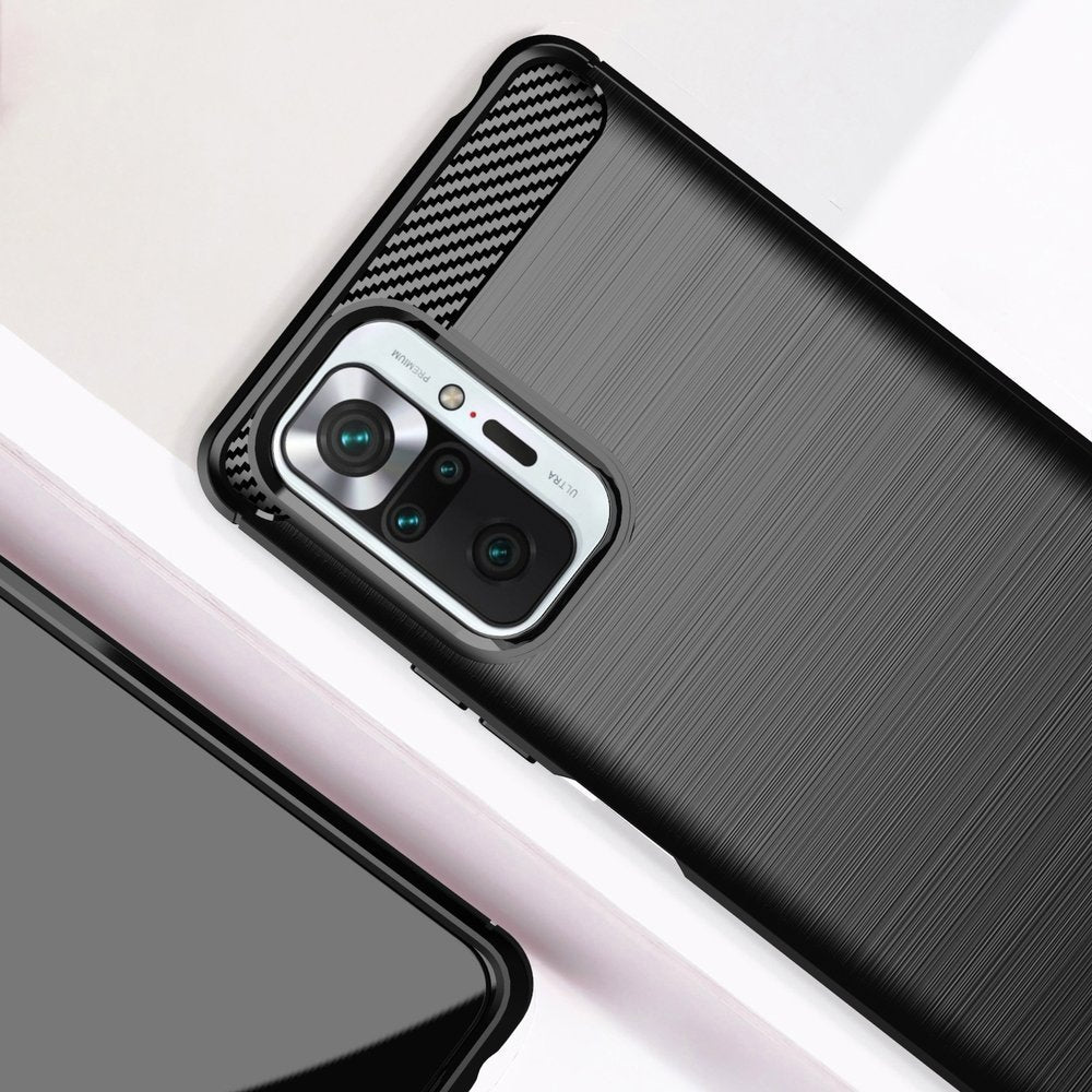 Capa carbono Capa flexível de TPU para Xiaomi Redmi Note 10 Pro preta