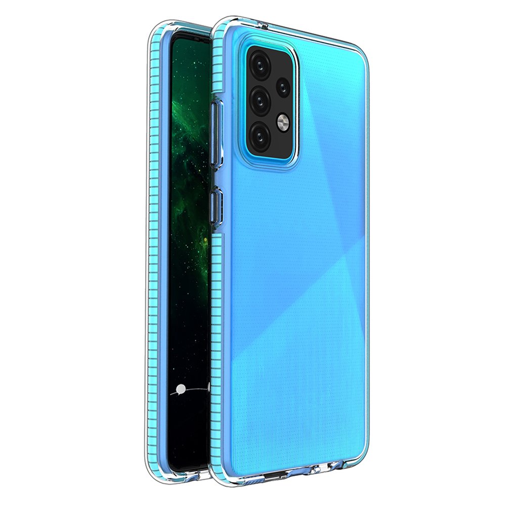 Capa protetora de gel de TPU transparente com moldura colorida para Samsung Galaxy A52 5G  -  A52 4G azul claro