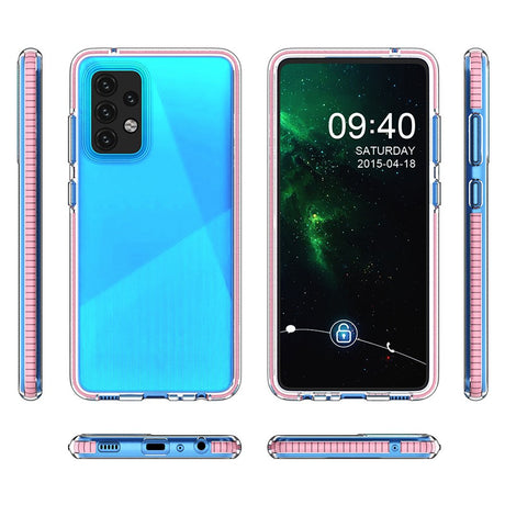 Capa protetora de gel de TPU transparente com moldura colorida para Samsung Galaxy A52 5G  -  A52 4G azul claro