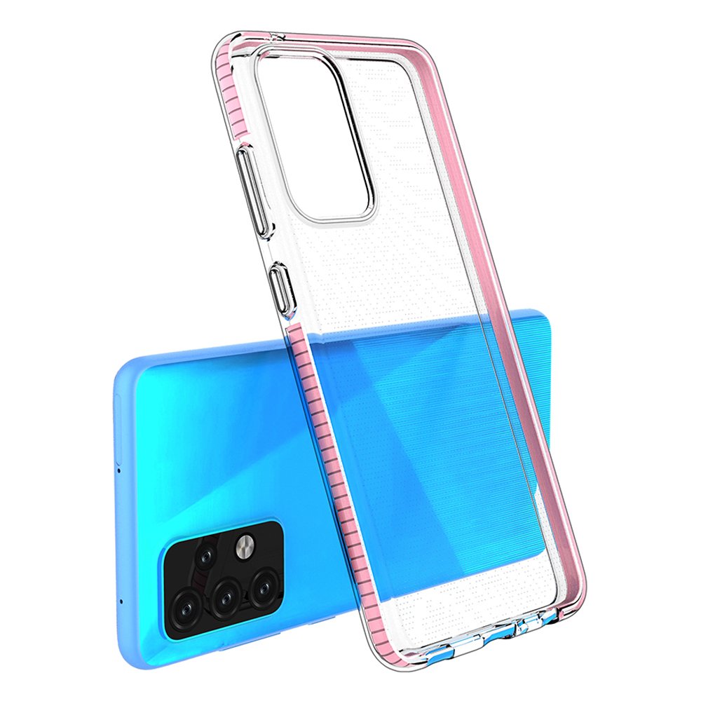 Capa protetora de gel de TPU transparente com moldura colorida para Samsung Galaxy A52 5G  -  A52 4G azul claro