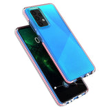 Capa protetora de gel de TPU transparente com moldura colorida para Samsung Galaxy A52 5G  -  A52 4G azul claro