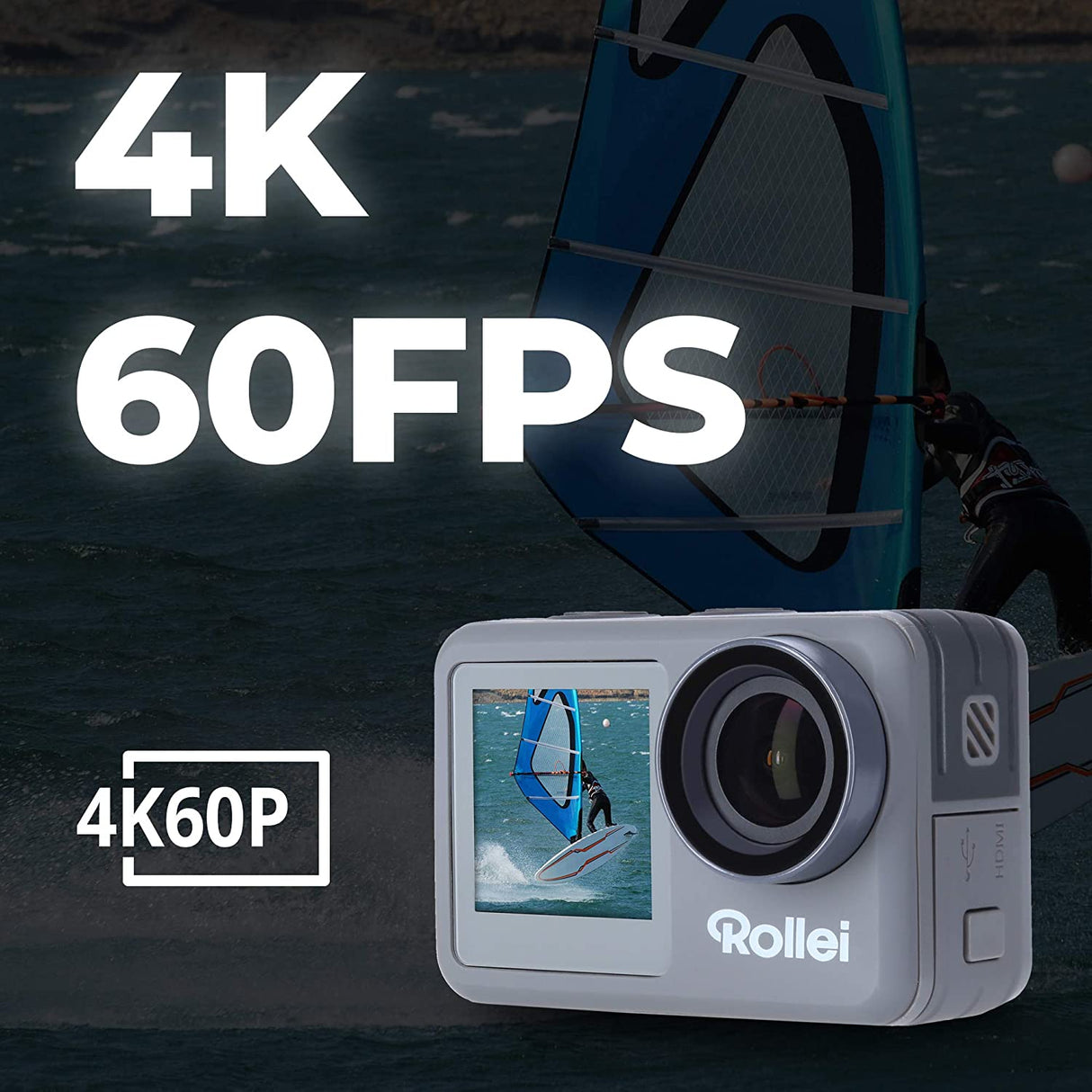 Rollei Action Cam 9s Plus Câmara de Ação 4K à prova d’agua com Acessórios