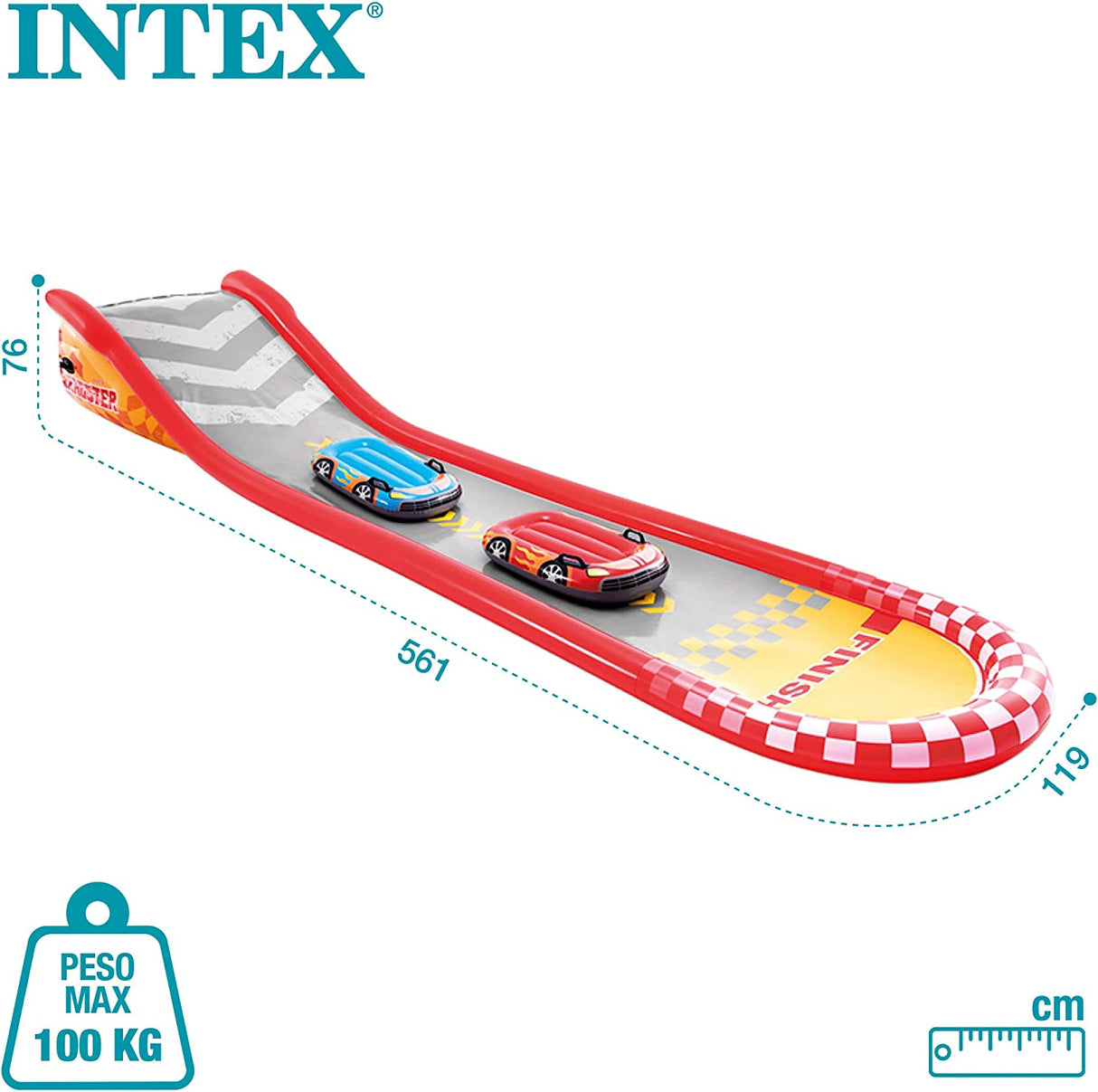 Intex - Racing Fun Slide 561 x 119 x 76 cm (57167) /brinquedos externos /multi