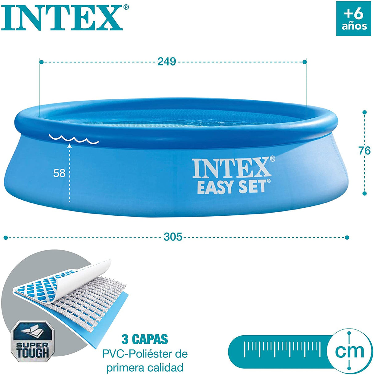 Intex - Pool de conjunto rápido de 10 pés x 30in (28120) /brinquedos externos /azul