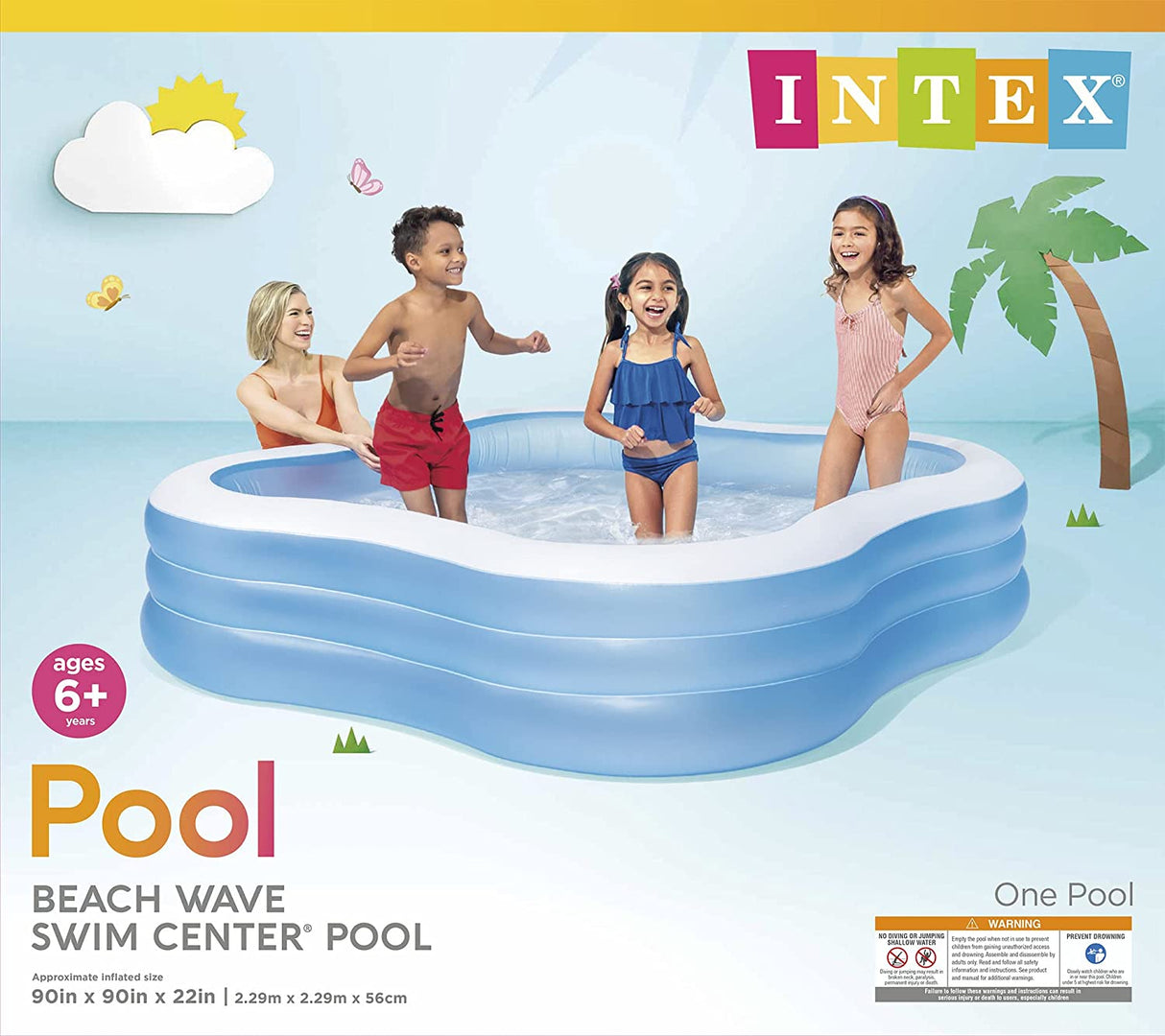 Intex-Beach Wave Swim Center Pool (657495) /brinquedos externos /amarelo