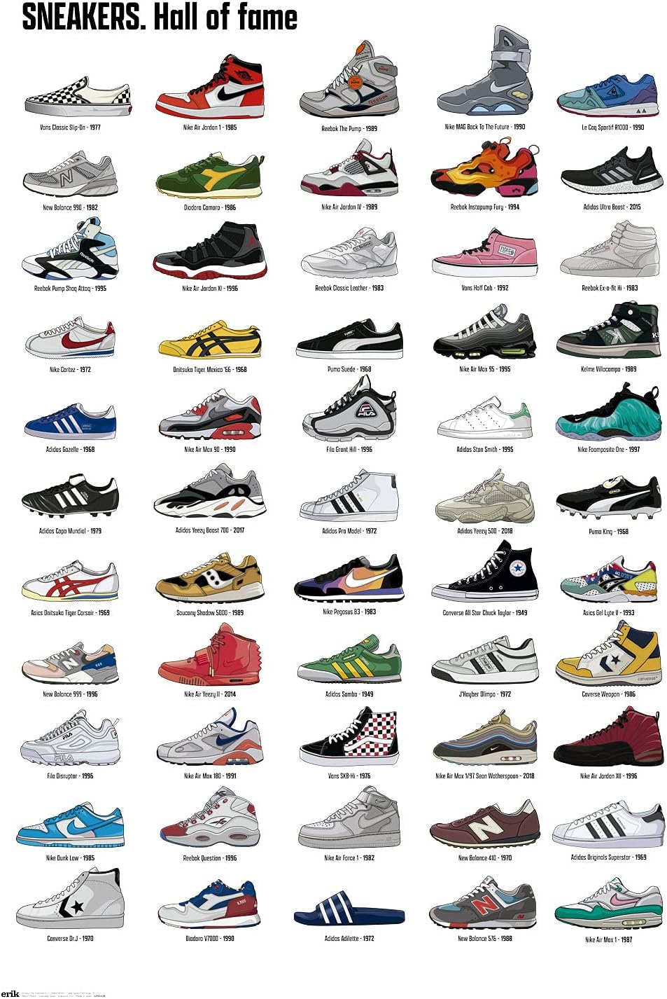 Poster Sneakers - Hall Of Fame 61 x 91,5 cm