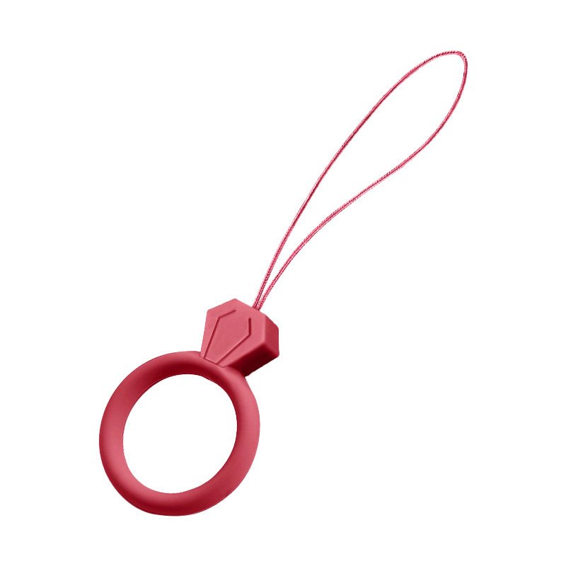 Cordão de silicone para o pingente de anel de diamante do telefone para um dedo roxo