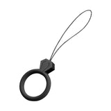 Cordão de silicone para o pingente de anel de diamante do telefone para um dedo preto