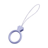 Cordão de silicone para o pingente de anel de diamante do telefone para um dedo roxo claro