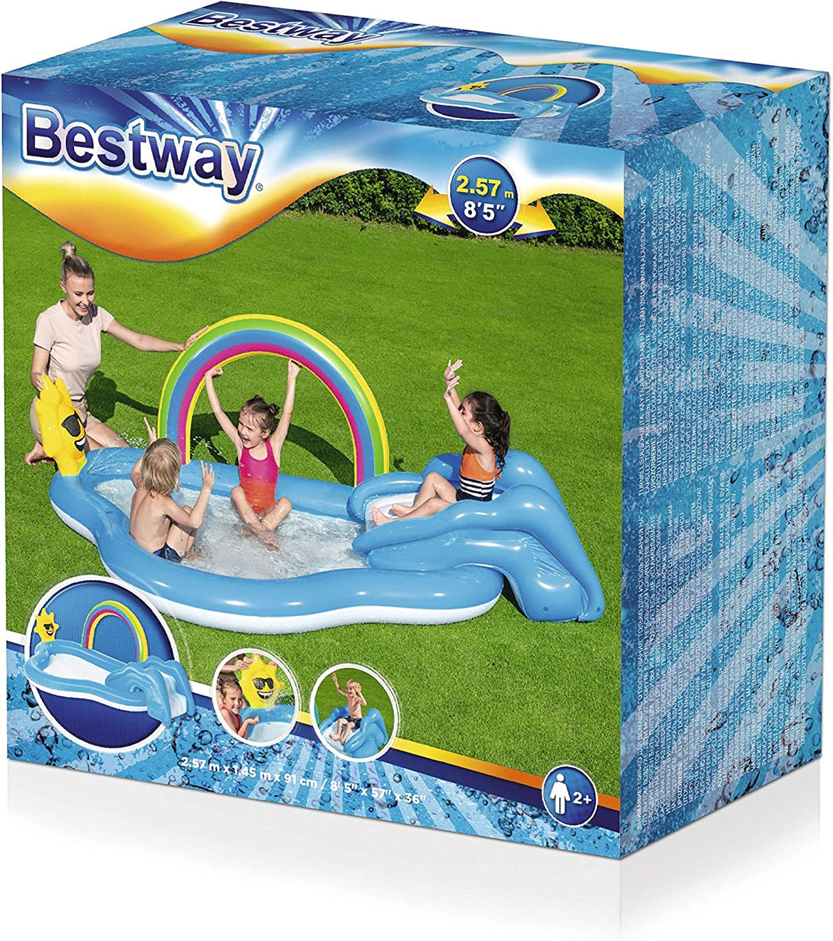 Bestway - Rainbow n 'Shine Pool and Play Center - 2,57m x 1,45m x 91cm (53092)