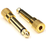 Adaptador Jack 3.5mm Fêmea p/ Jack 6.35mm Macho banhado a ouro - 1 Uni