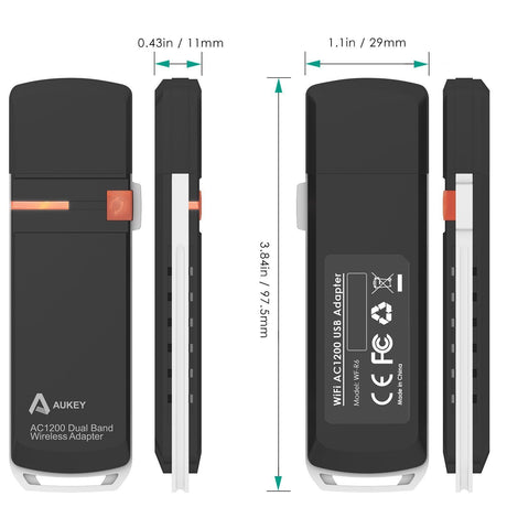 Aukey Adaptador USB Wireless AC1200 - WF-R6