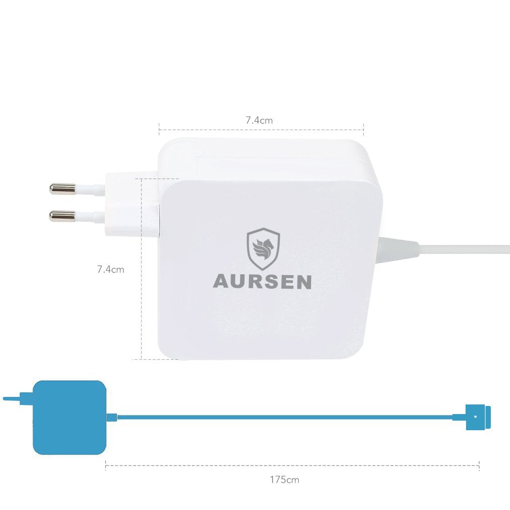 Aursen Carregador para Apple MacBook Tipo T MagSafe 2 Power Adapter (85W) A1435/A1465/A1502