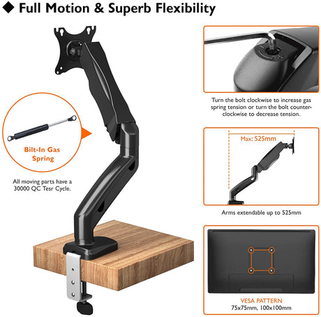 Suporte de Mesa Universal para TV Monitor 13"-27" Gaming / Escritório com Áudio e USB 3.0