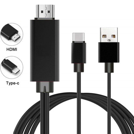 Cabo Adaptador MHL USB-C para HDMI para Smartphones / Tablet (HDTV) (Preto) - Multi4you®