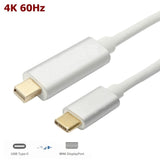 Cabo Mini DisplayPort Macho para USB-C Macho (1,8m) (Branco) - Multi4you®