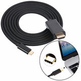 Cabo USB-C Macho para HDMI Macho 4K Apple MacBook (Preto) (2m) - Multi4you®