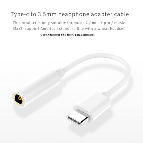 Cabo de Áudio USB-C para Jack 3.5mm (Branco) - Multi4you®