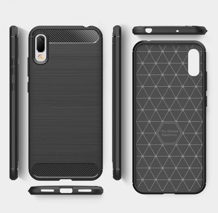 Capa Carbon Gel TPU Carbono Preto para Huawei Y6 Pro (2019) - Multi4you®