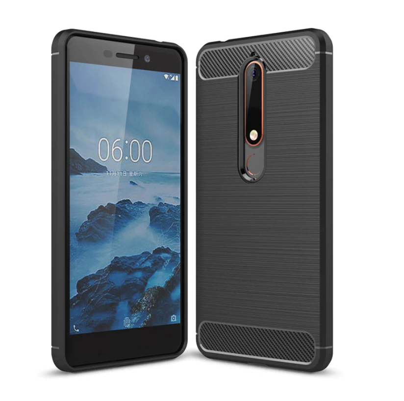 Capa Carbon Gel TPU Carbono Preto para Nokia 6.1 - Multi4you®