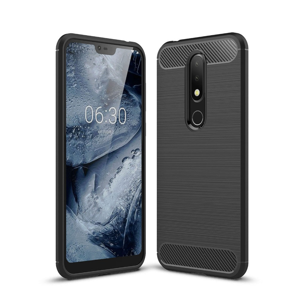 Capa Carbon Gel TPU Carbono Preto para Nokia 6.1 Plus / Nokia X6 - Multi4you®