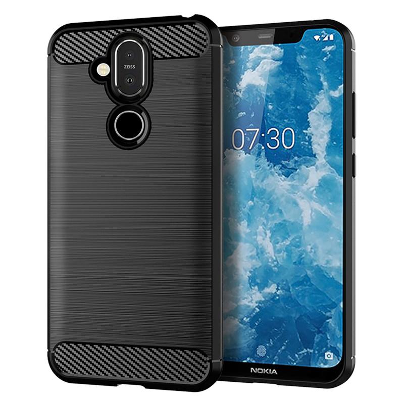 Capa Carbon Gel TPU Carbono Preto para Nokia 8.1 (Nokia X7) - Multi4you®