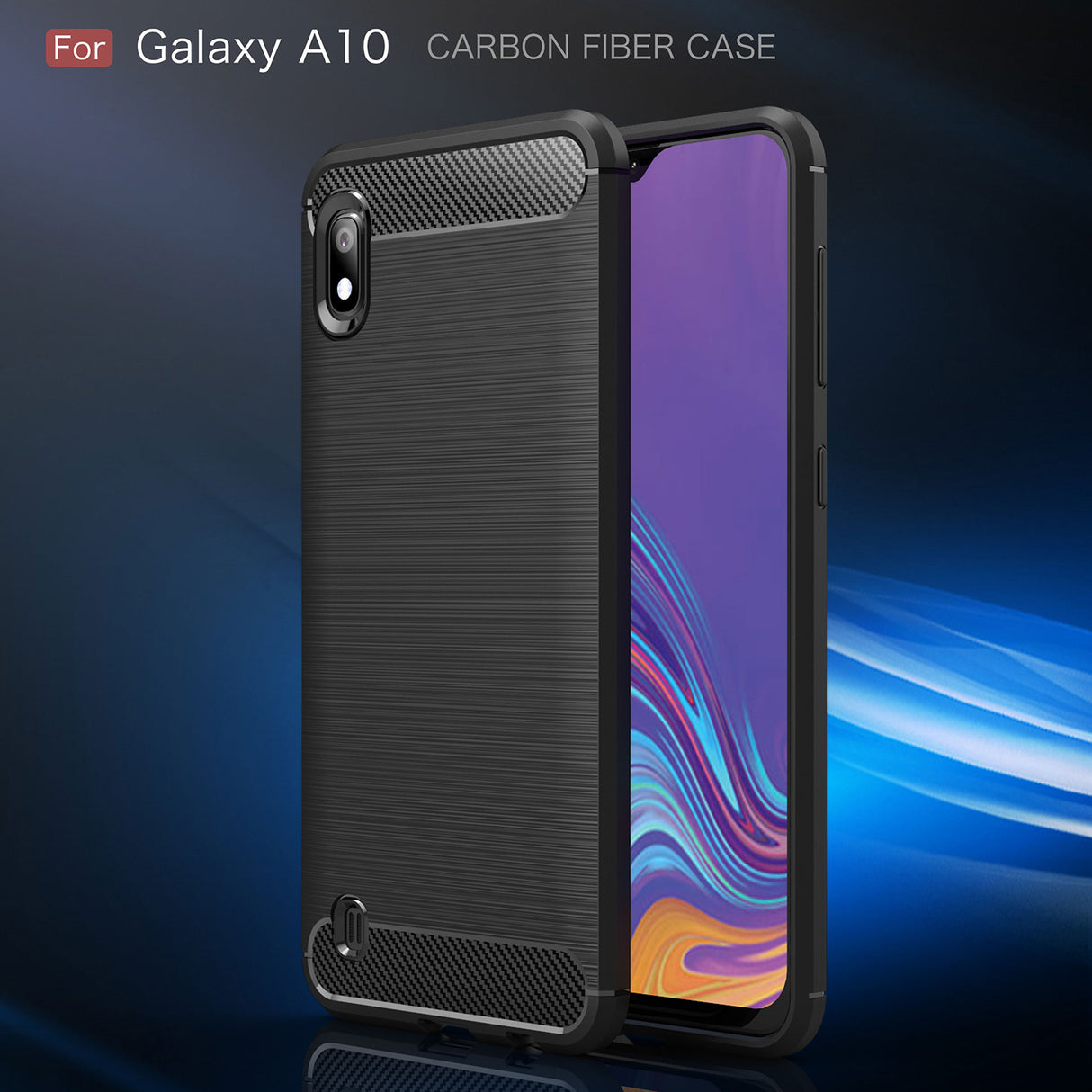 Capa Carbon Gel TPU Carbono Preto para Samsung Galaxy A10 - Multi4you®