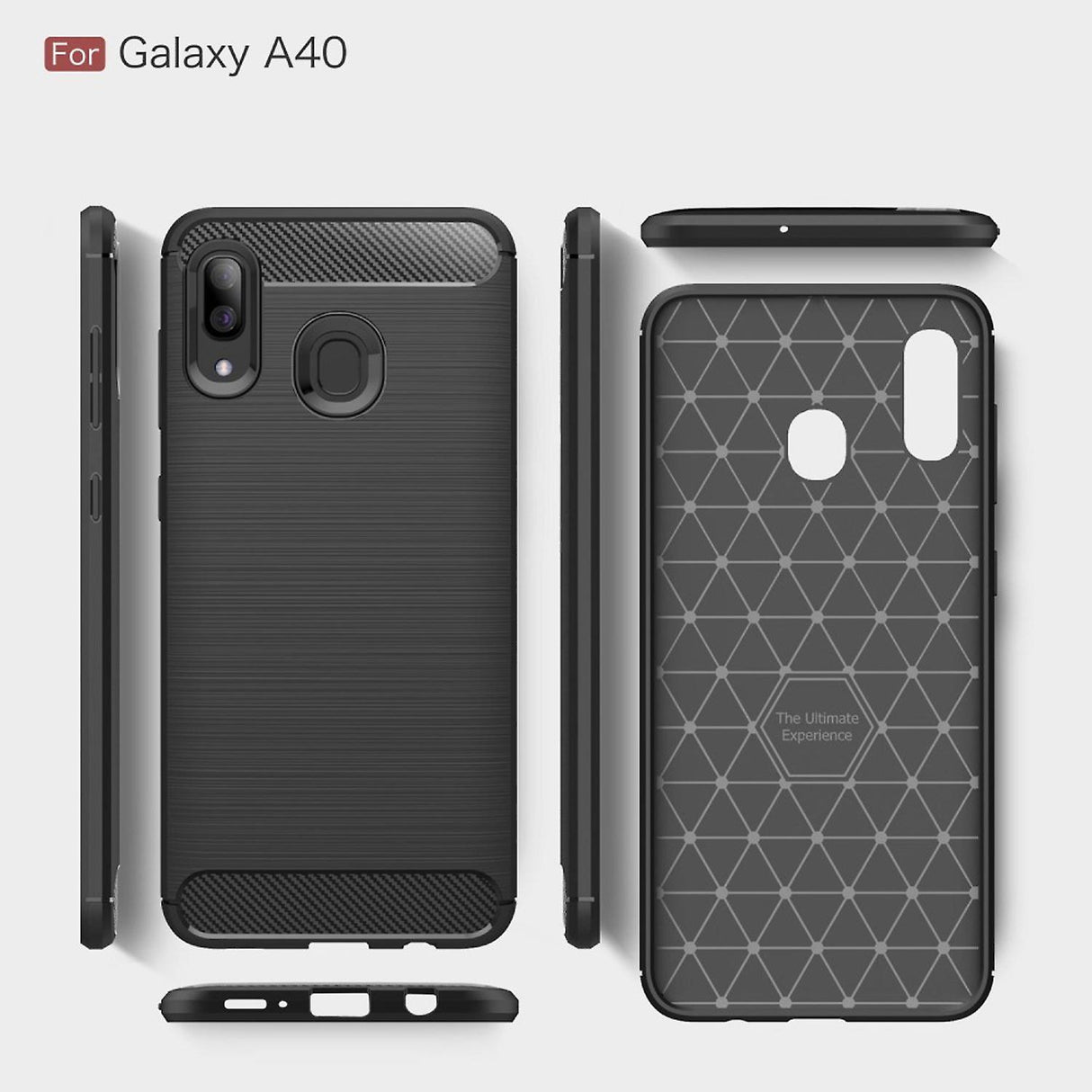 Capa Carbon Gel TPU Carbono Preto para Samsung Galaxy A40 - Multi4you®