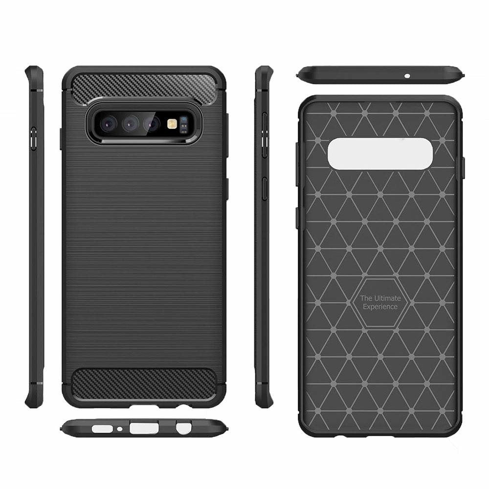 Capa Carbon Gel TPU Carbono Preto para Samsung Galaxy S10 - Multi4you®