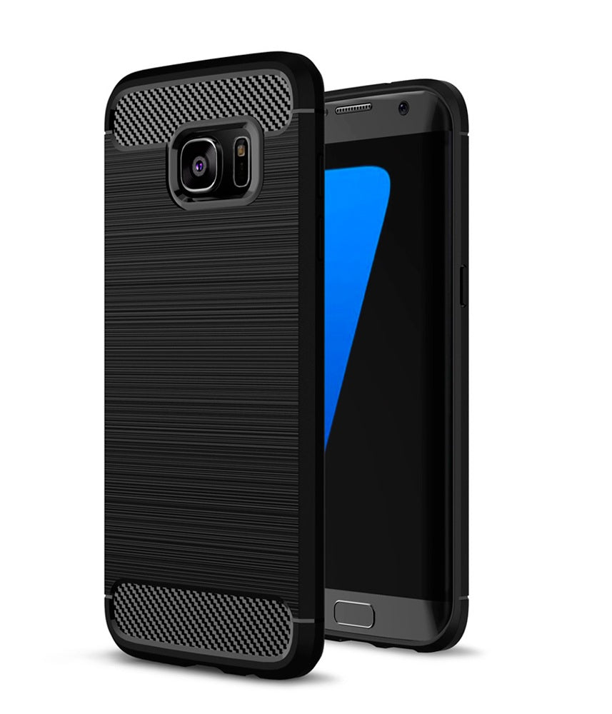 Capa Carbon Gel TPU Carbono Preto para Samsung Galaxy S6 Edge - Multi4you®