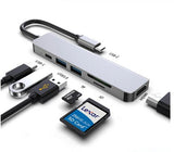 HUB USB-C - 6 EM 1 (USB-C, 2XUSB 3.0, TF, SD e HDMI)